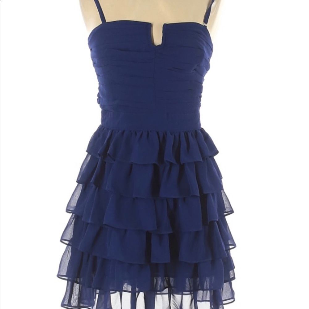 Assorted Brands Blue Ruffled Cocktail Dress